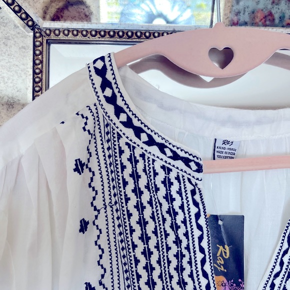 NWT Raj size small gorgeous navy and white boho tunic - Picture 15 of 15